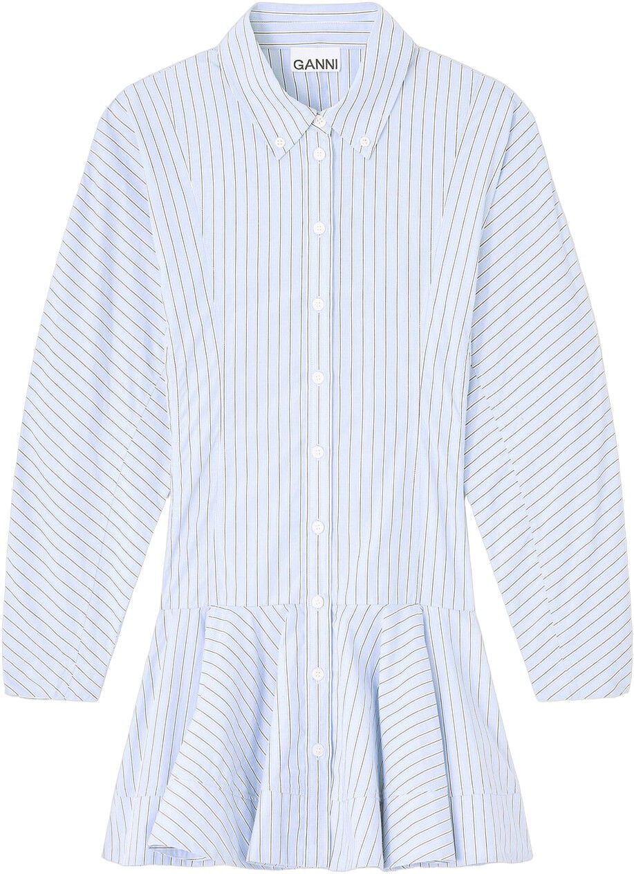 Stripe Cotton Buttoned Mini Dress