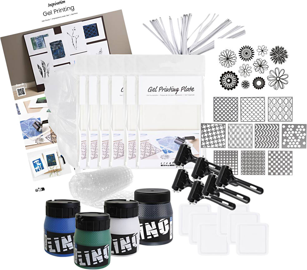 Mega DIY Mix Gel Print, Farvede prints