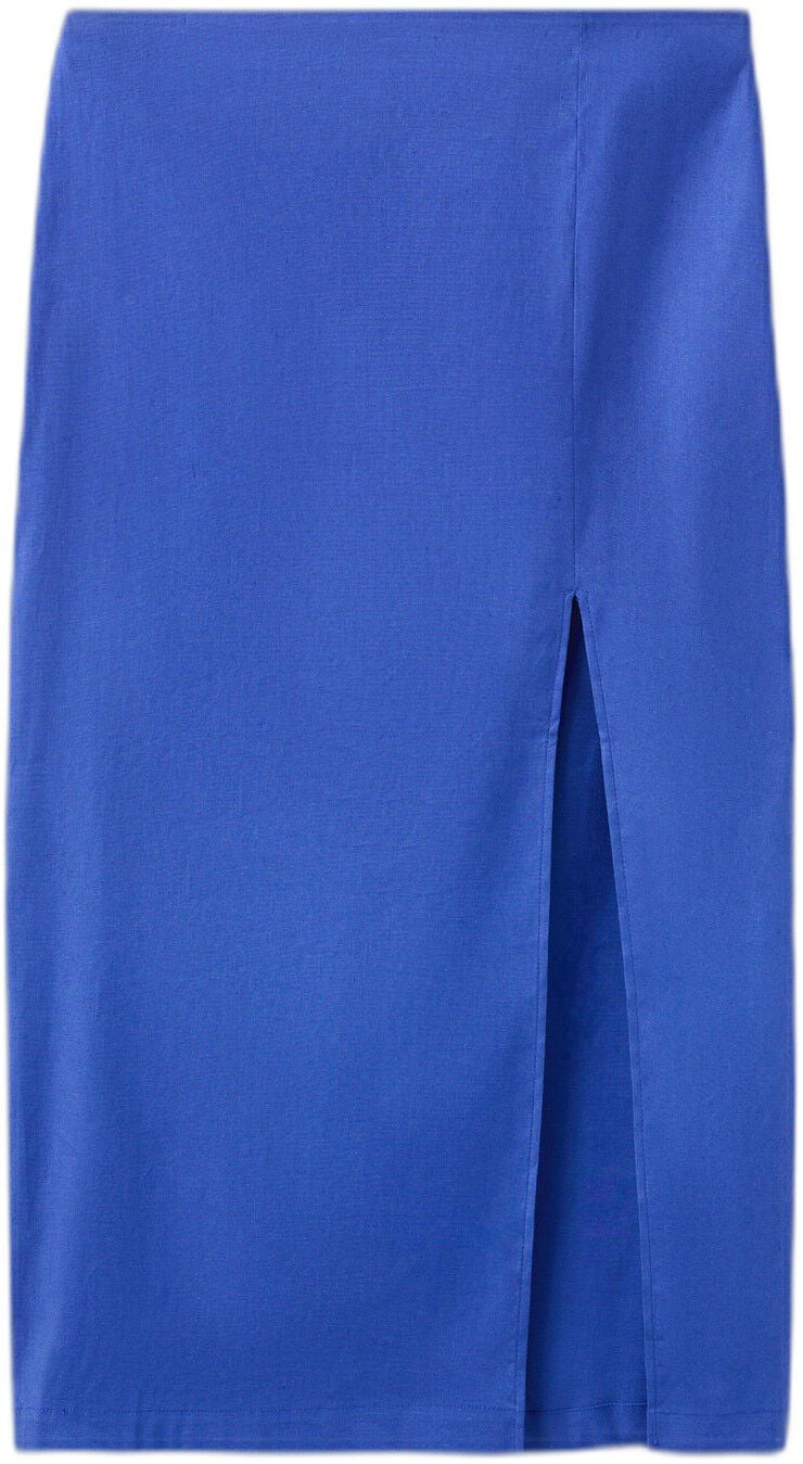Midi skirt in a linen-cotton blend