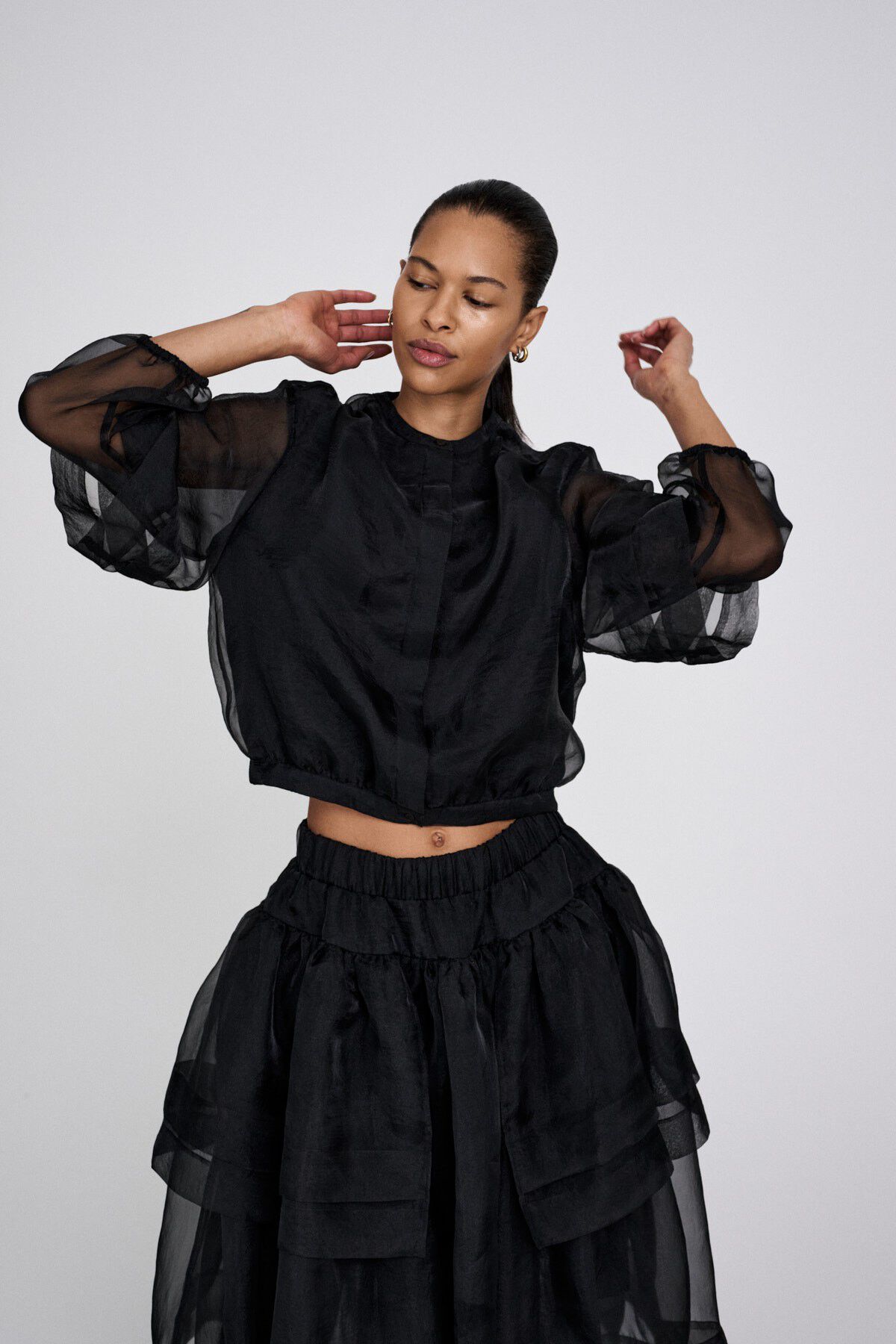 Organza layer shirt jacket - Everly