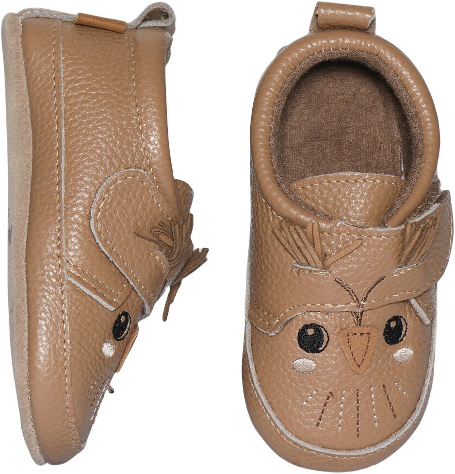 Owl leather slippers