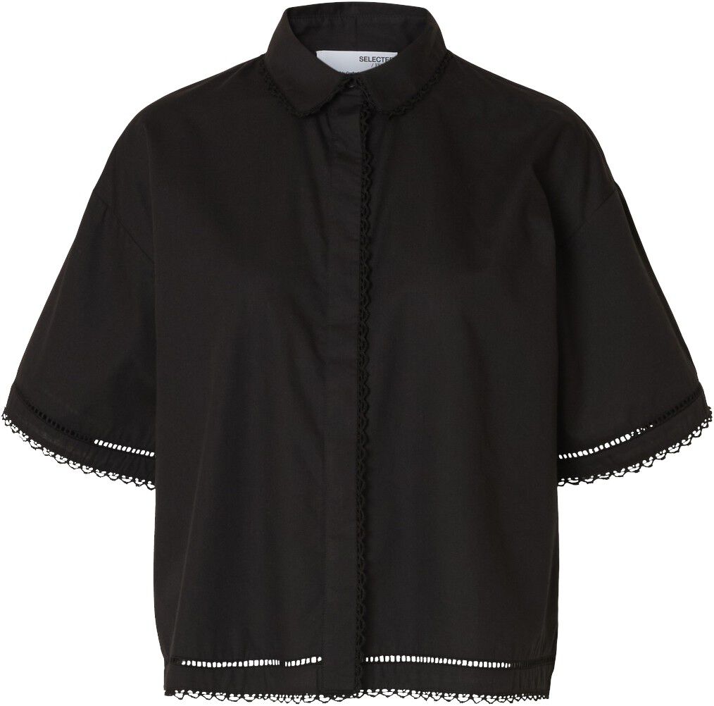 SLFNOVI SS CROCHET DETAIL SHIRT B