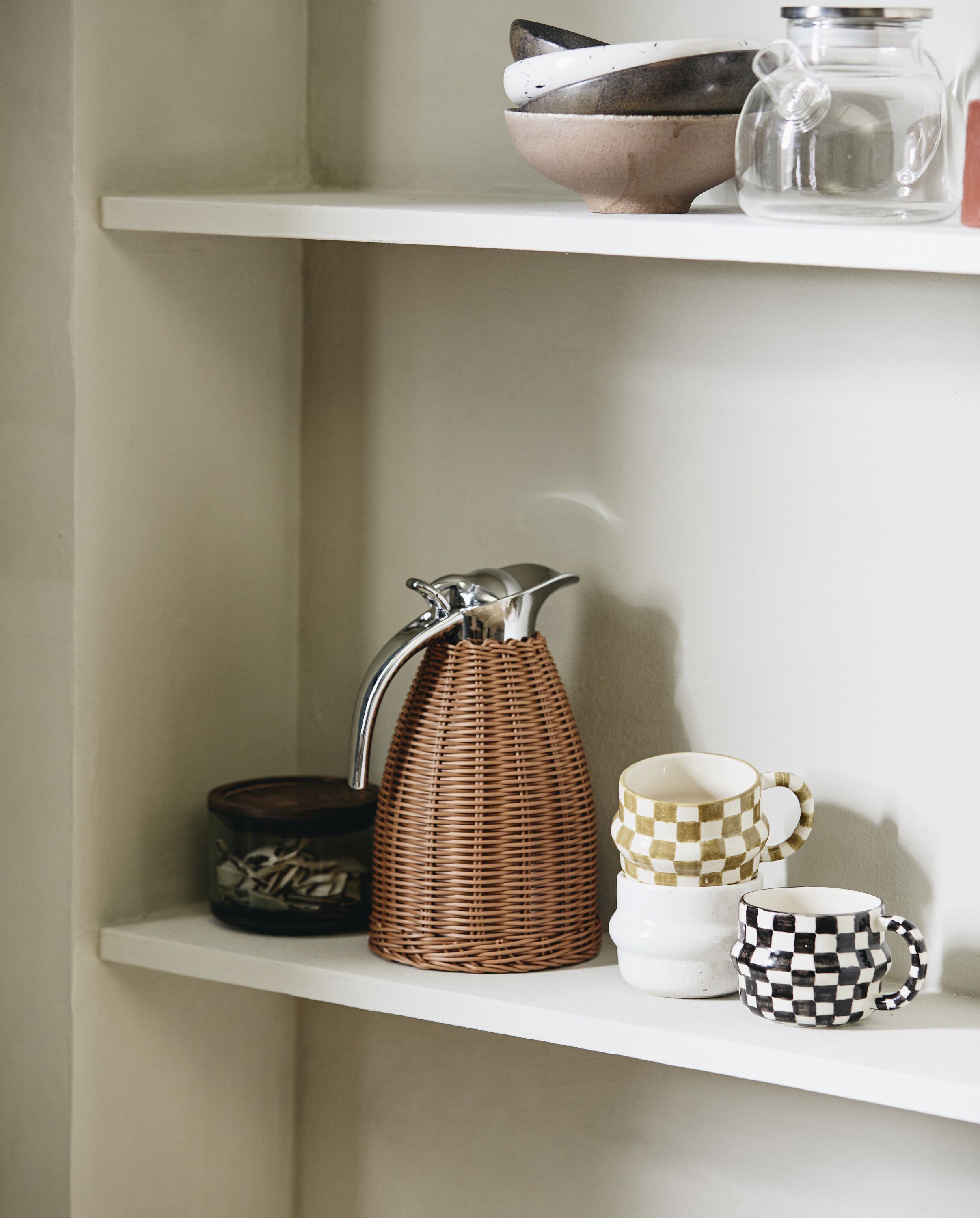 YSIA cup, check - green/ivory