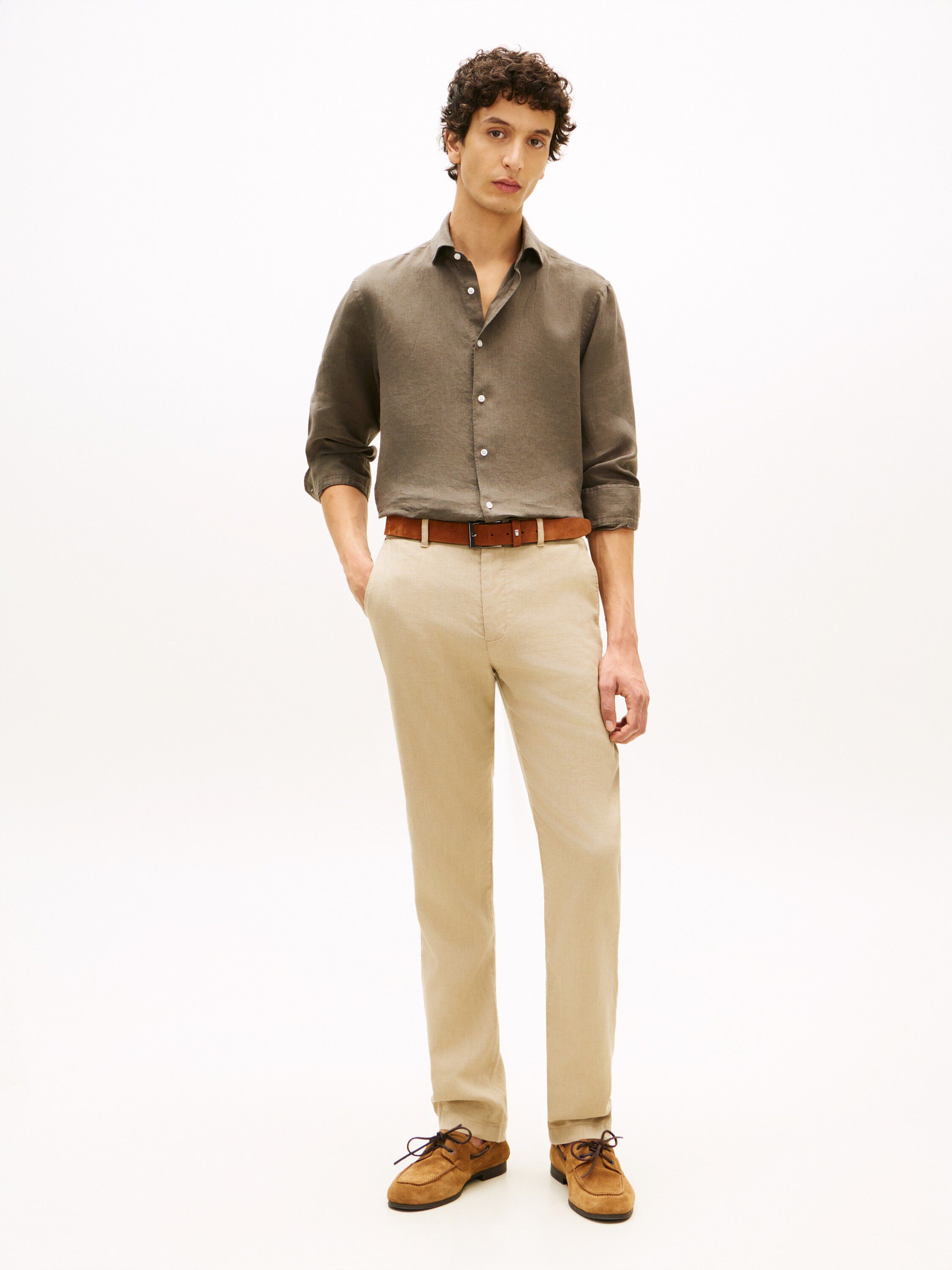 Smart Casual Slim Fit Pure Linen Shirt