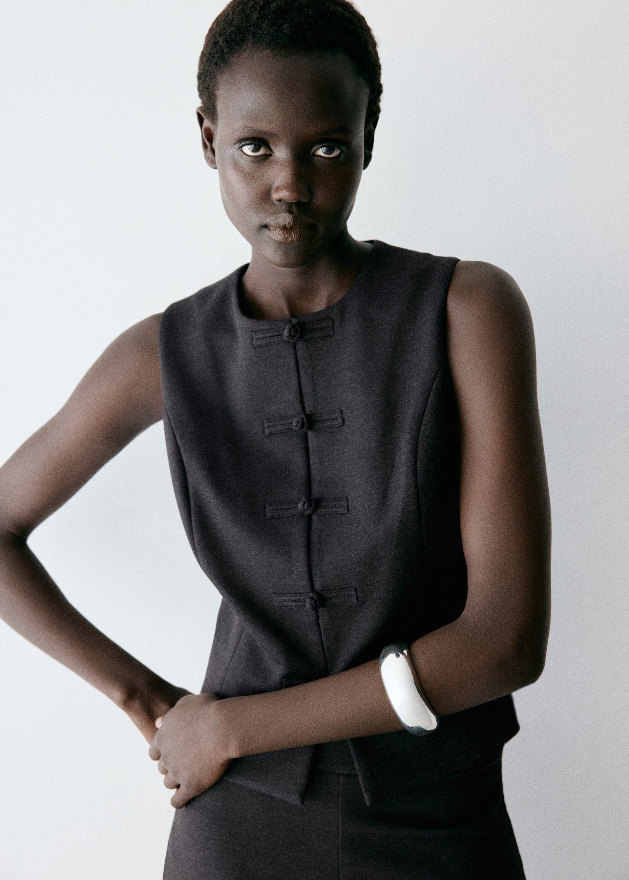 Waistcoat with frogging detail and