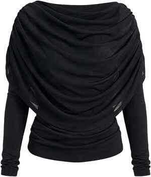 OBJDINA L/S BOATNECK CAPE TOP E TNE
