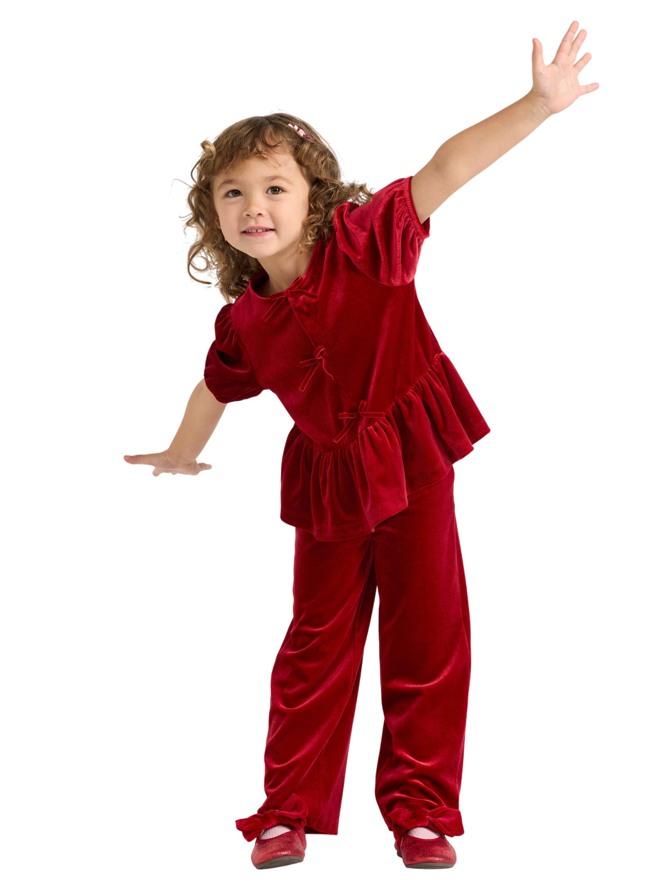 Top in velvet with short puff sleev