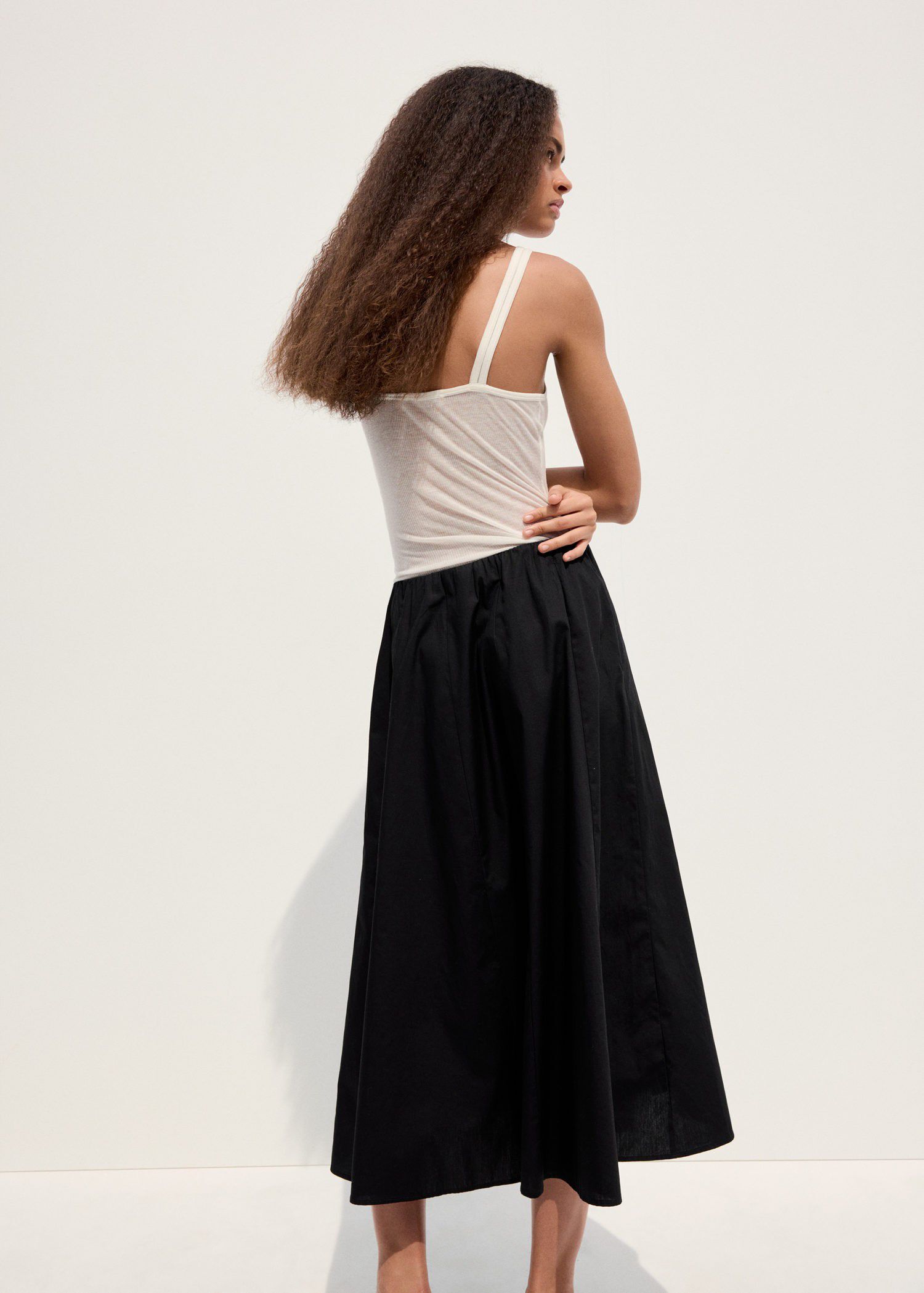 Flared cotton skirt
