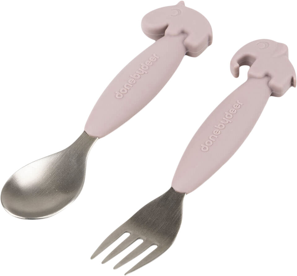 Easy-grip ske og gaffel s&aelig;t Deer friends Pudder