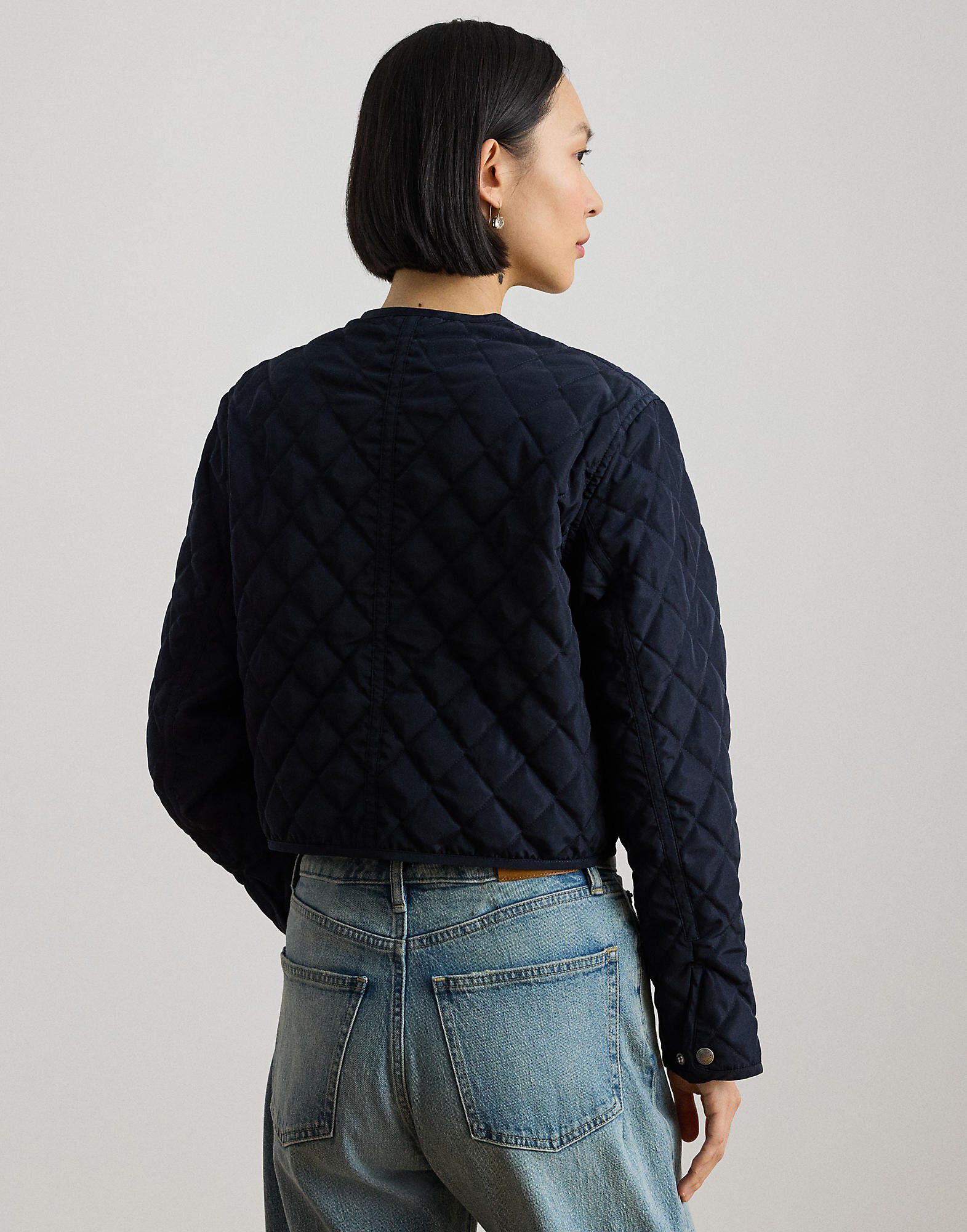 Diamond-Quilted Cropped Jacket