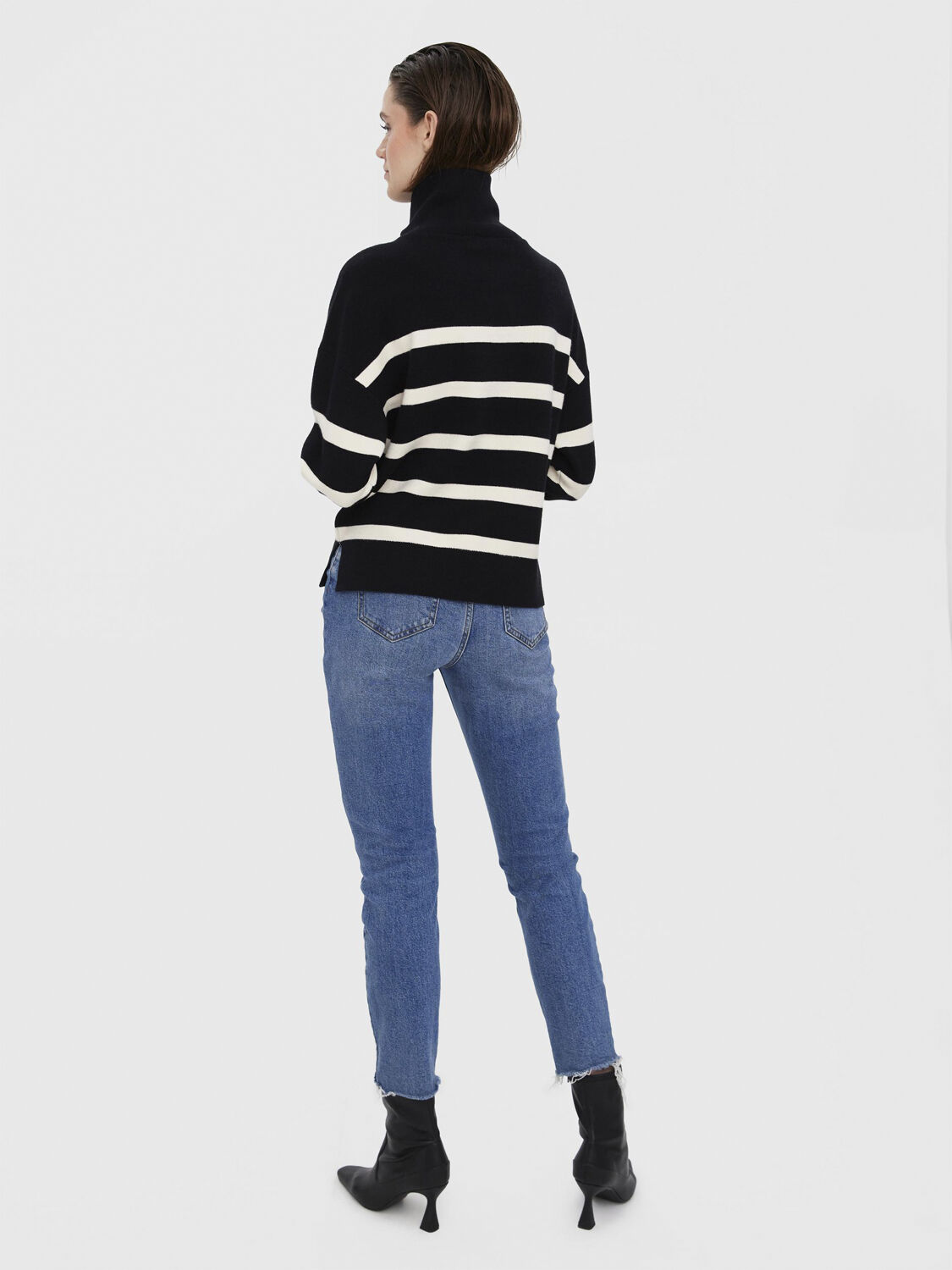 VMSABA STRIPE LS HIGHNECK BLOUSE GA
