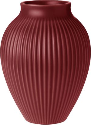 Knabstrup vas H 20 cm ripple soft cherry red