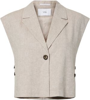 YASUSUMA SHORT LINEN BLEND WAISTCOA