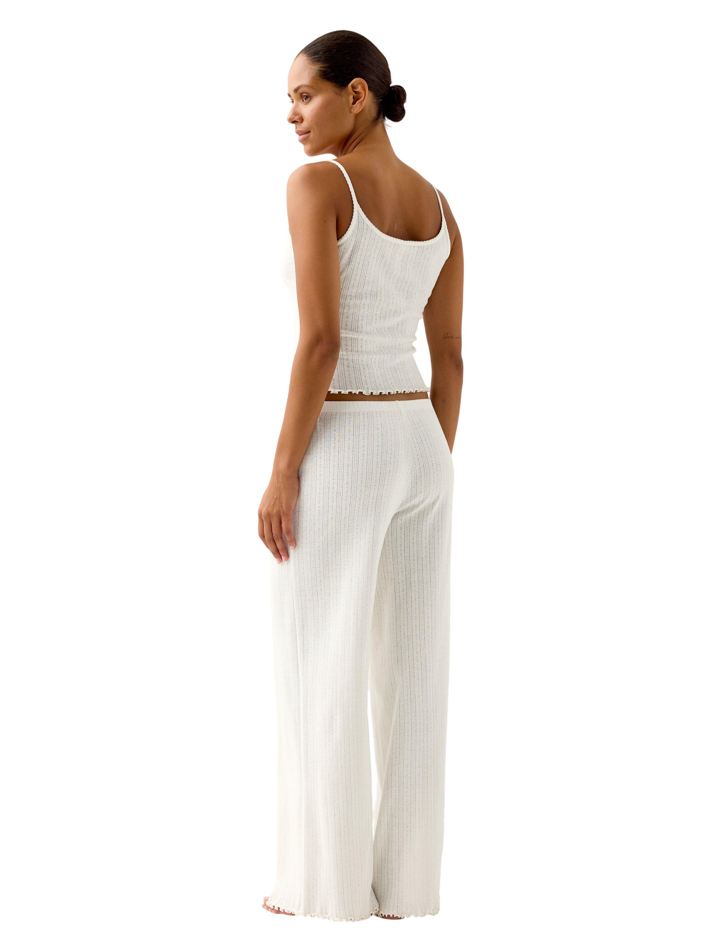 Wide pyjama trousers in pointelle w