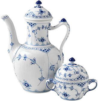 Blue Fluted Half Lace kaffekanna 1 L