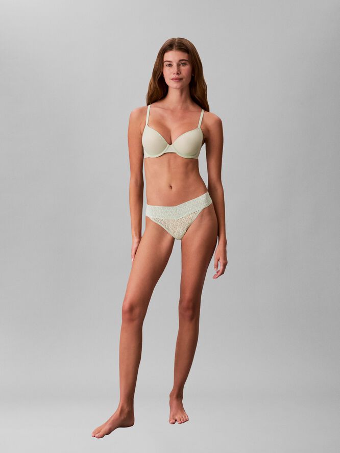 CK Monogram Lace Low Rise Thong