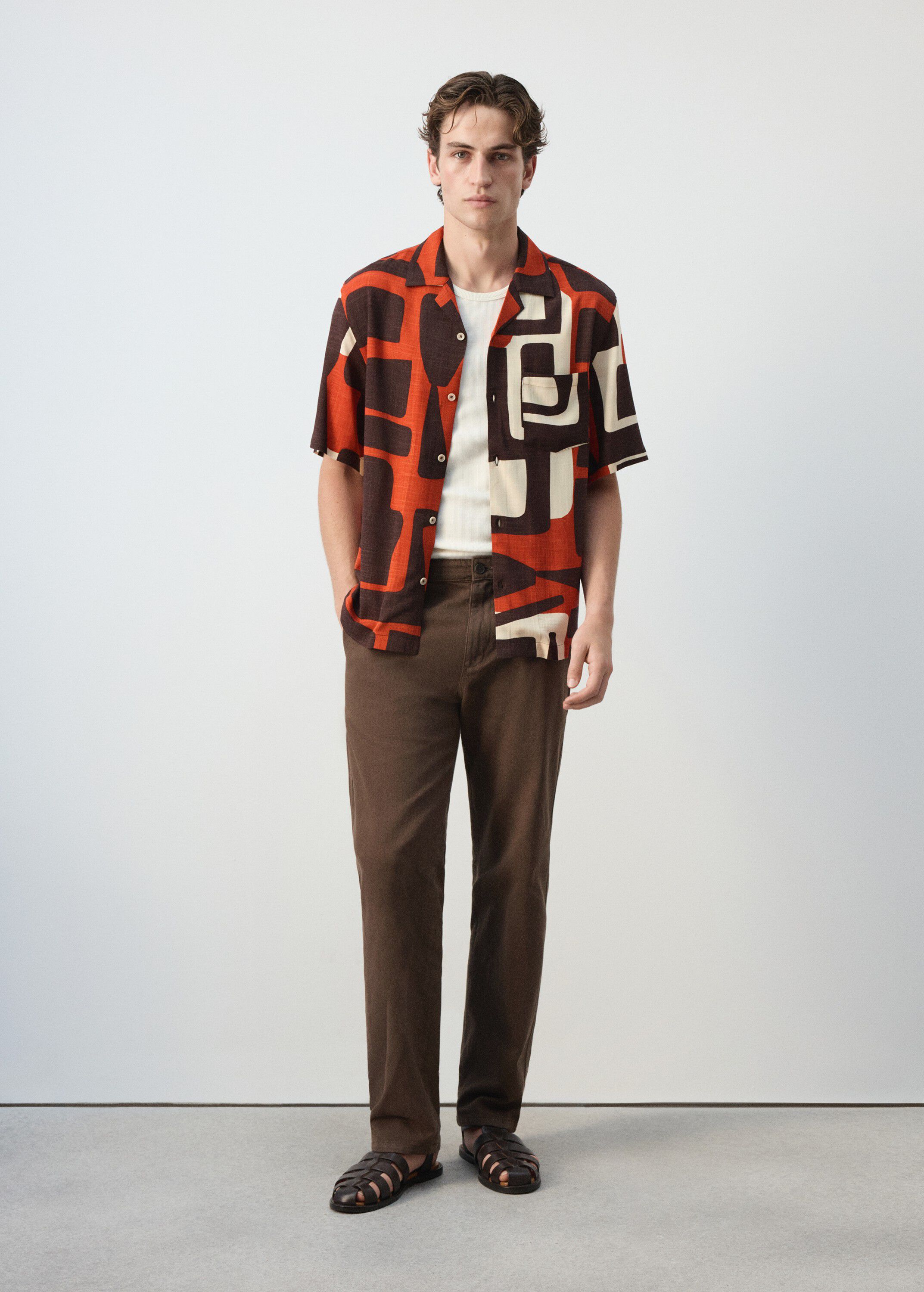 Printed bowling shirt