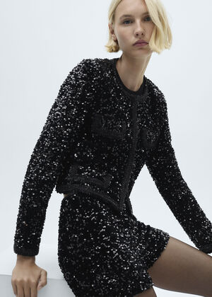 Sequin jacket with pockets