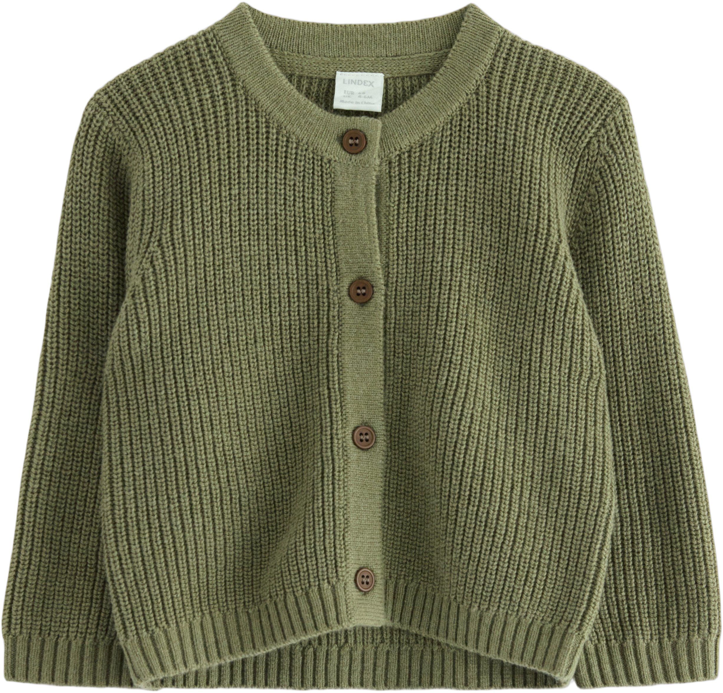 Stickad cardigan med knappst&auml;ngnin