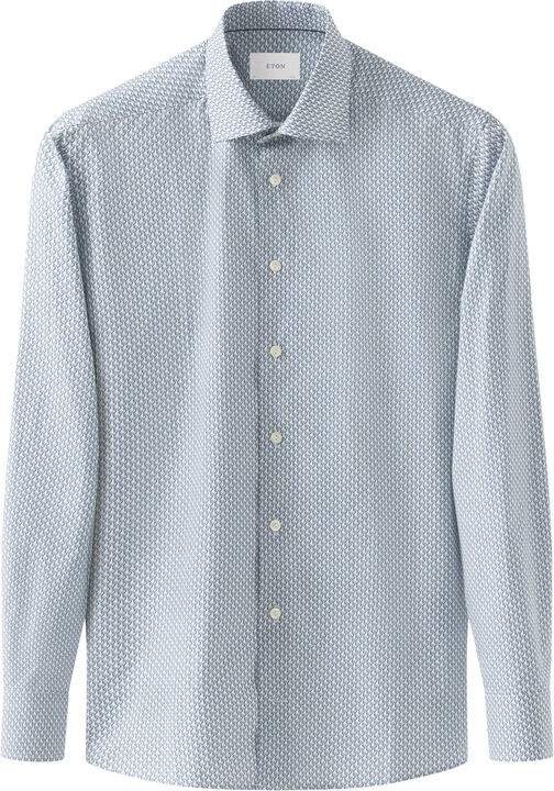 Contemporary Fit Light blue Parrot Print Signature Twill Shirt