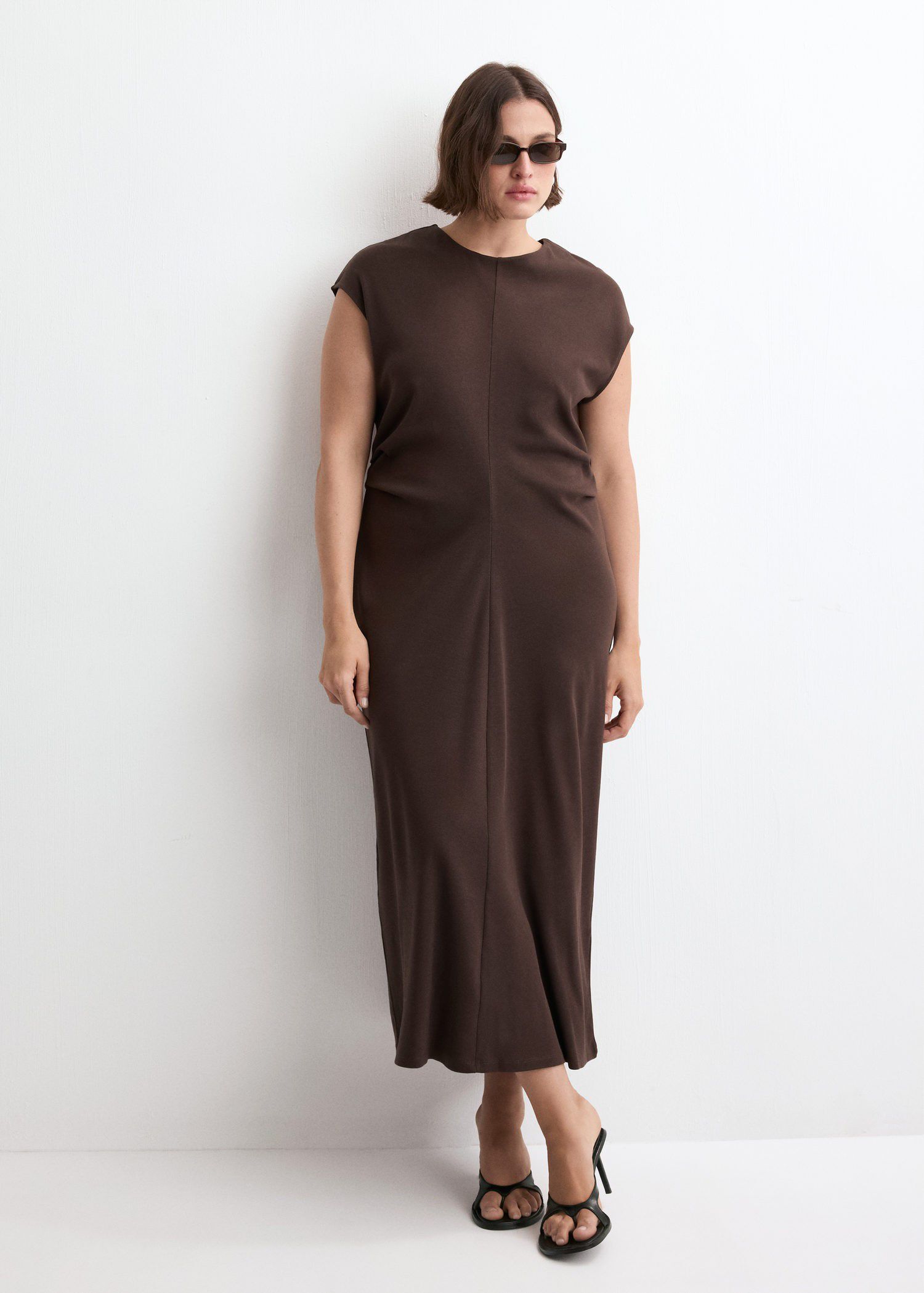 Midi-dress with draped detail