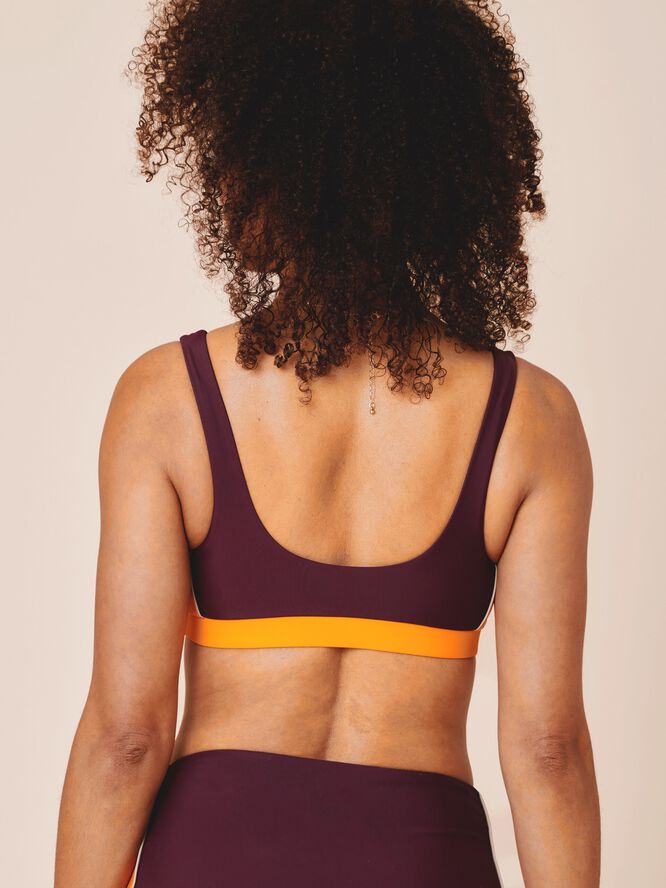 Agung Colorblock sporty bikini top - Nero