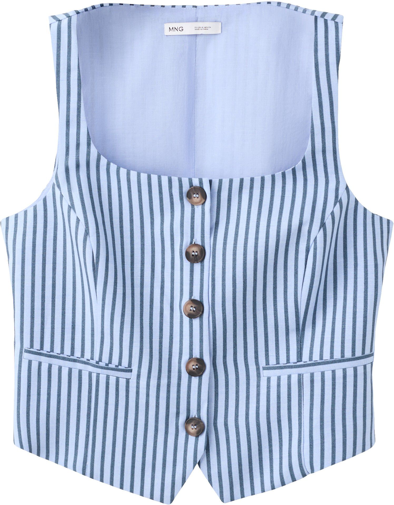 Striped button waistcoat