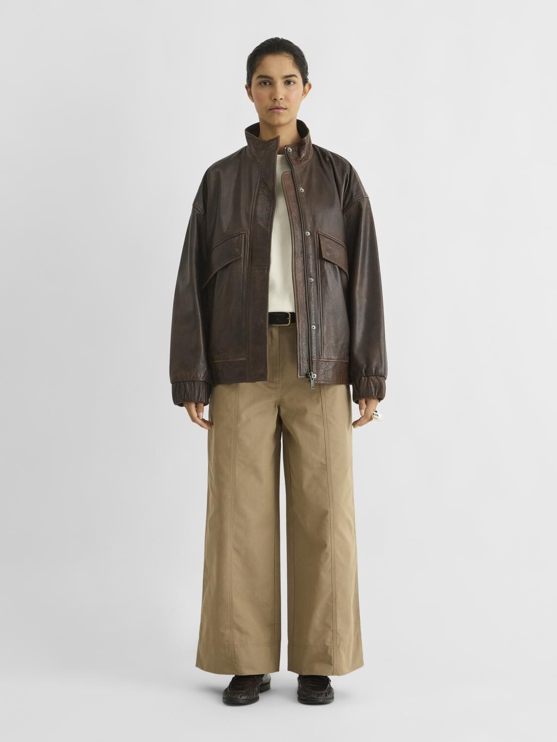 Rousimone L/S Oversized Leather Jacket/1