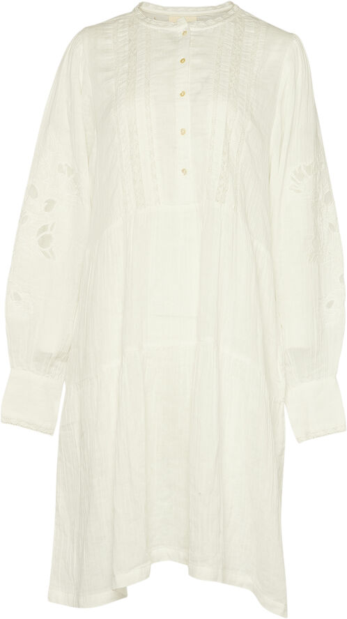 Moss Short Organic Cotton Dress - White