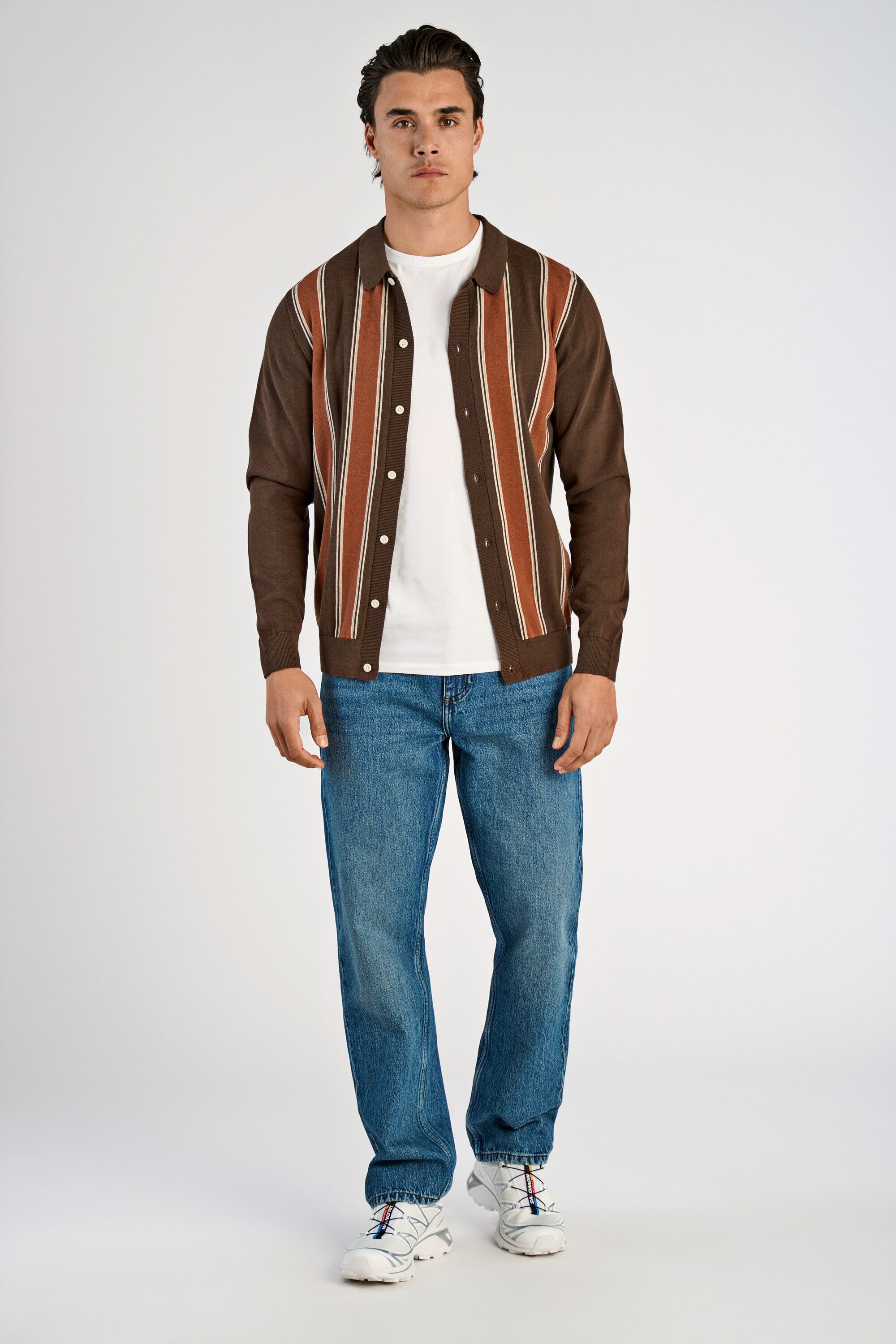 Knitted polo cardigan L/S