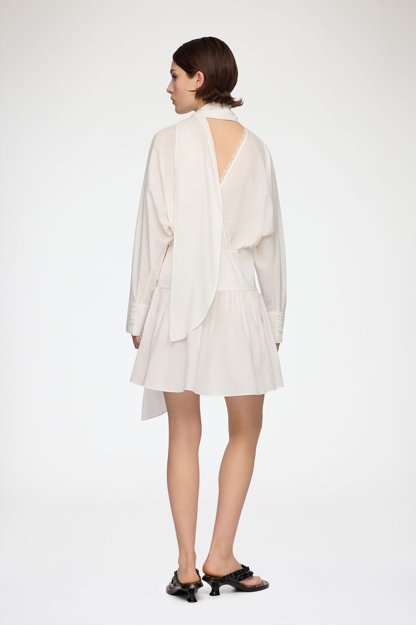 Cotton Voile Kimono Scarf Mini Dres