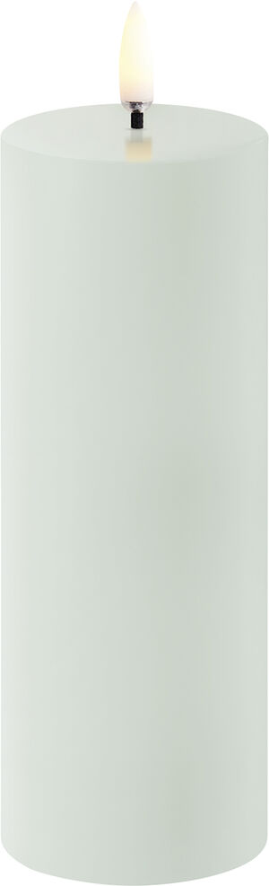 LED pillar candle, Dusty Green, Smooth, 5,8x15,2 cm