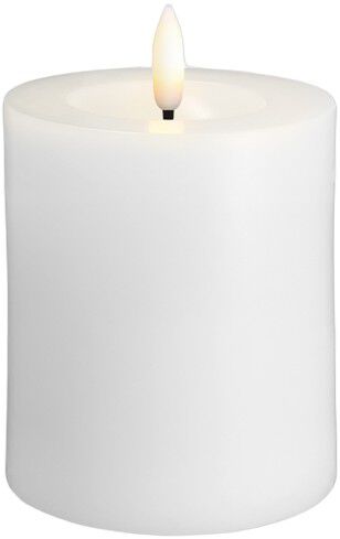 Moods & More - LED Pillar Candles, Silk, Melted, Classic white, 74x100