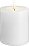Moods & More - LED Pillar Candles, Silk, Melted, Classic white, 74x100