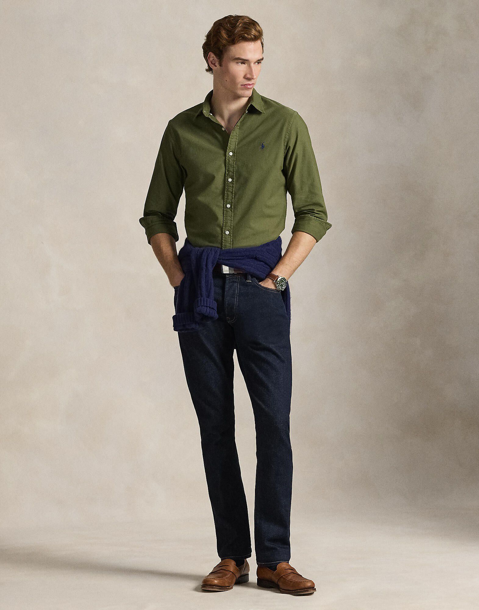 Slim Fit Garment-Dyed Oxford Shirt