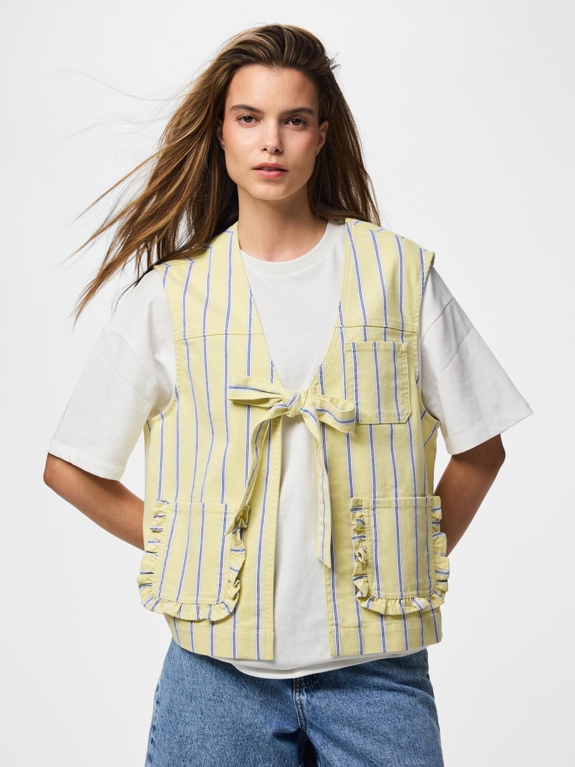 Pcbillo Tie Denim Vest