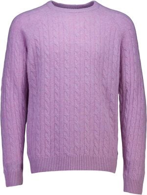 Lambswool raglan cable o-neck