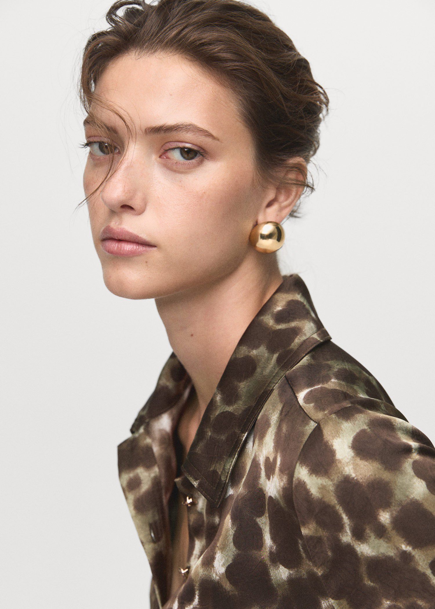 Printed shirt dress with belt