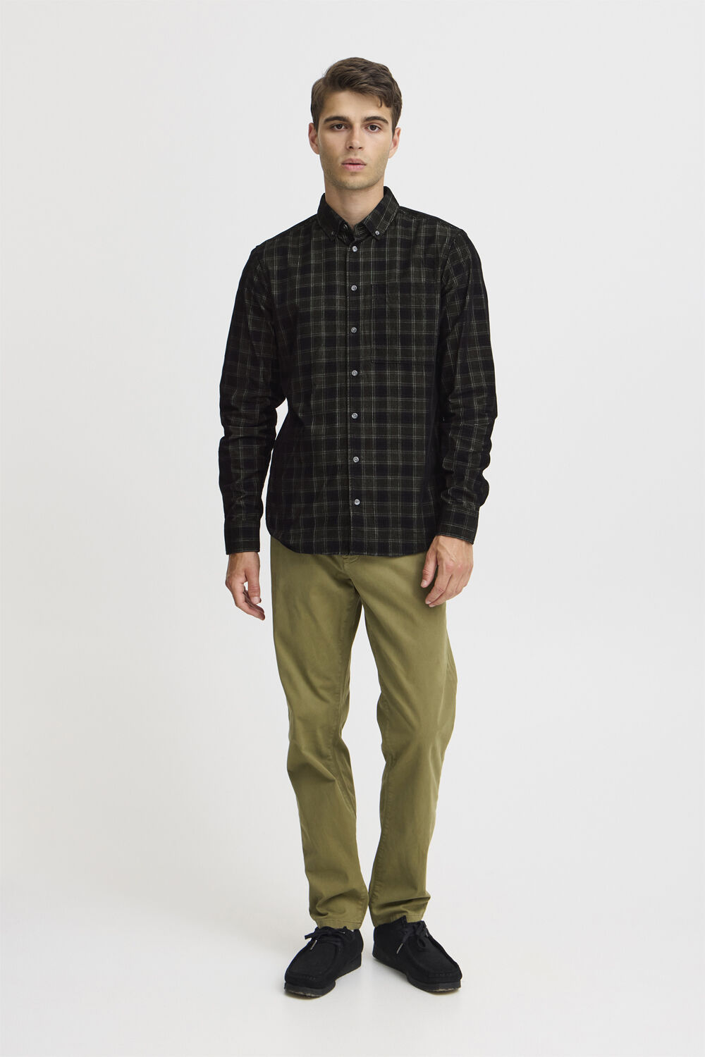 CFANTON LS BD checked corduroy shir