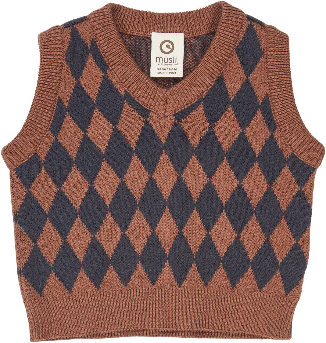 Harlequin knit vest baby
