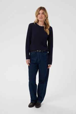 MilaSZ LS Contrast Pullover