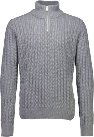 Recycle cabel knit half zip