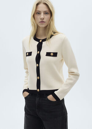 Knitted jacket with jewel buttons