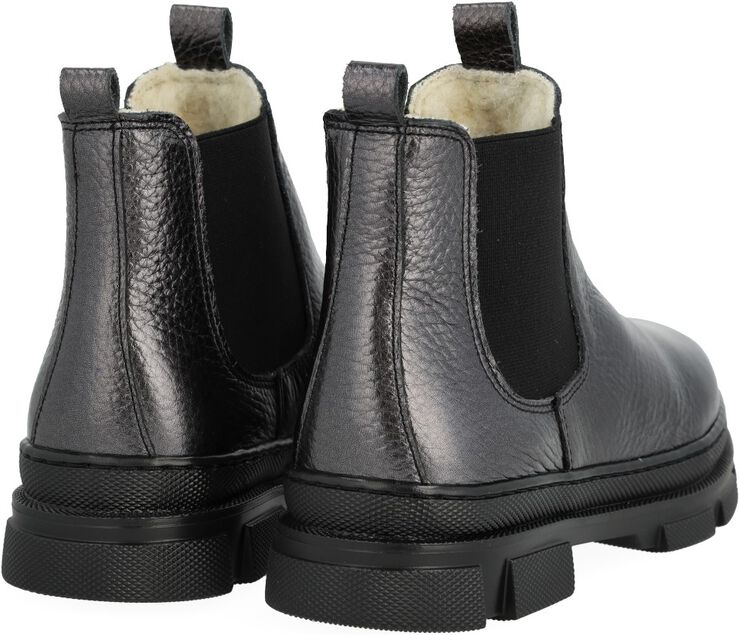 Chelsea støvle med elastik og uldfo