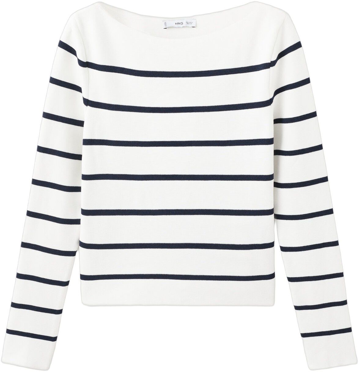 Fine-knit boat-neck sweater