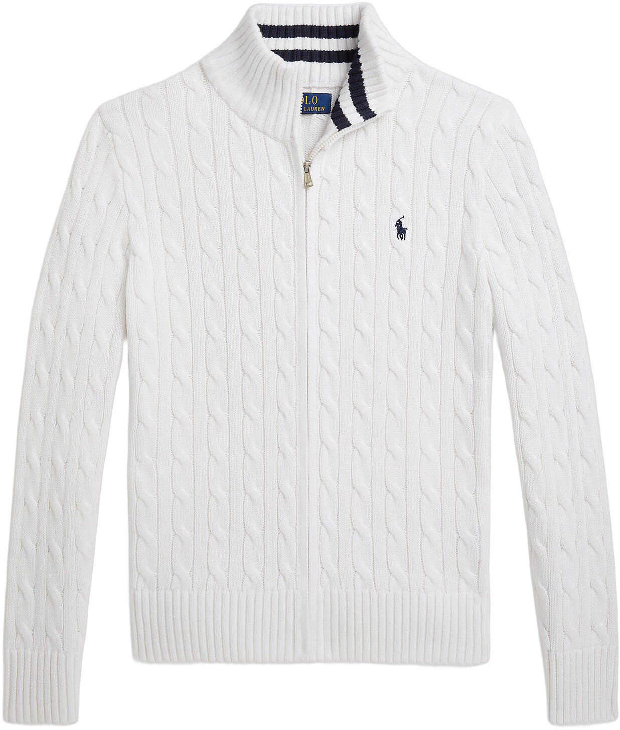 Cable-Knit Cotton Full-Zip Sweater Teens