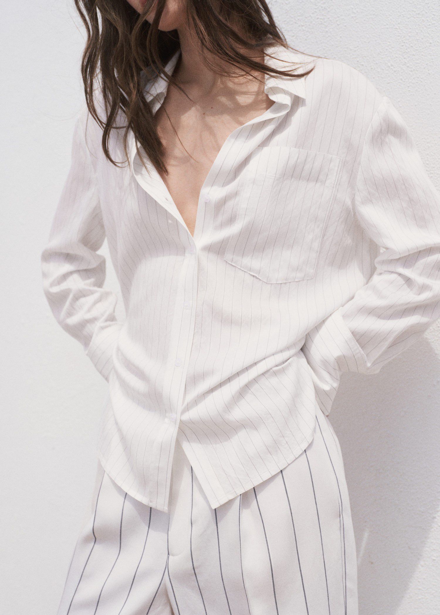 Semi-transparent striped shirt