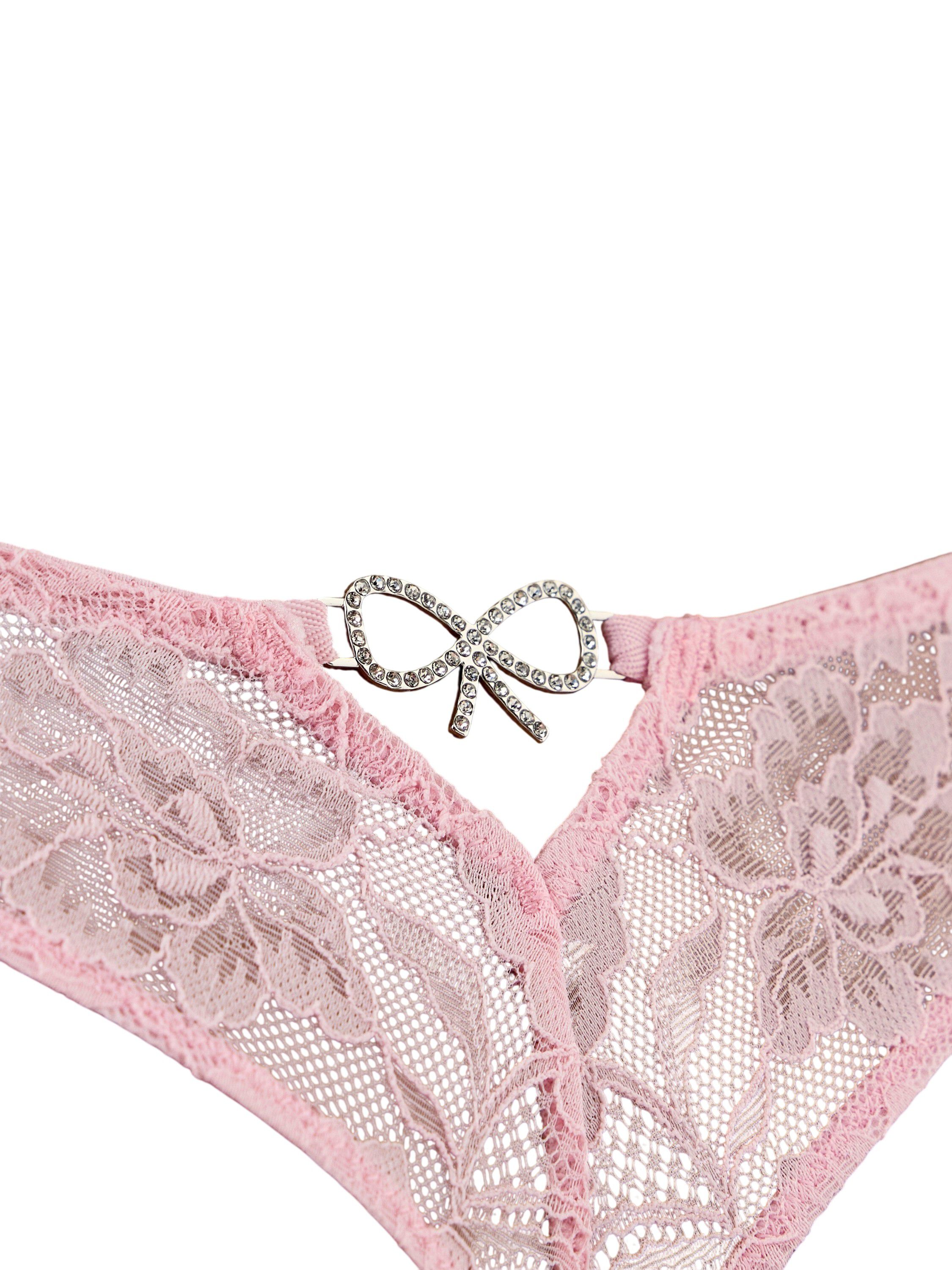 Lace thong with a regular waist.