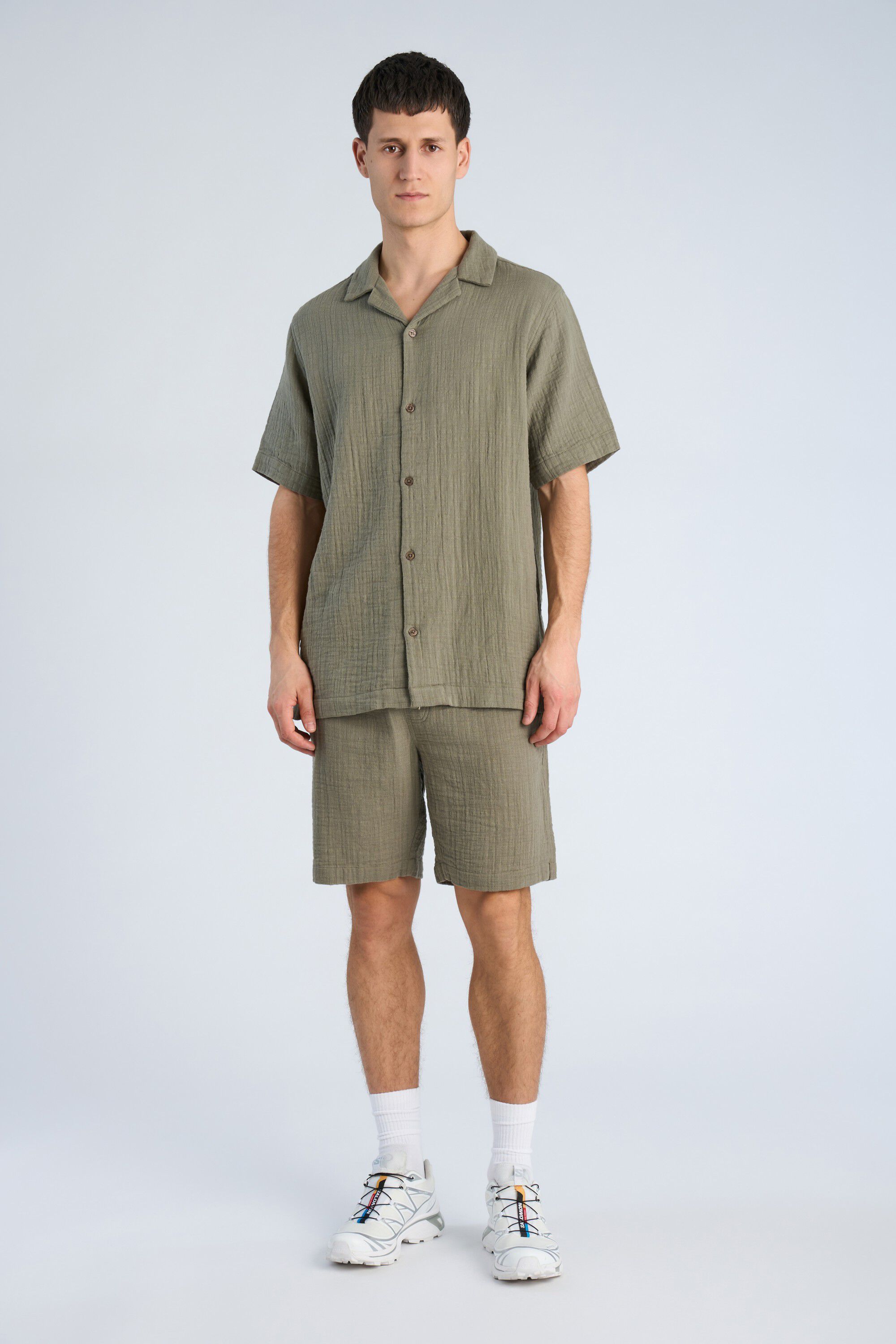 Cotton muslin resort shirt S/S