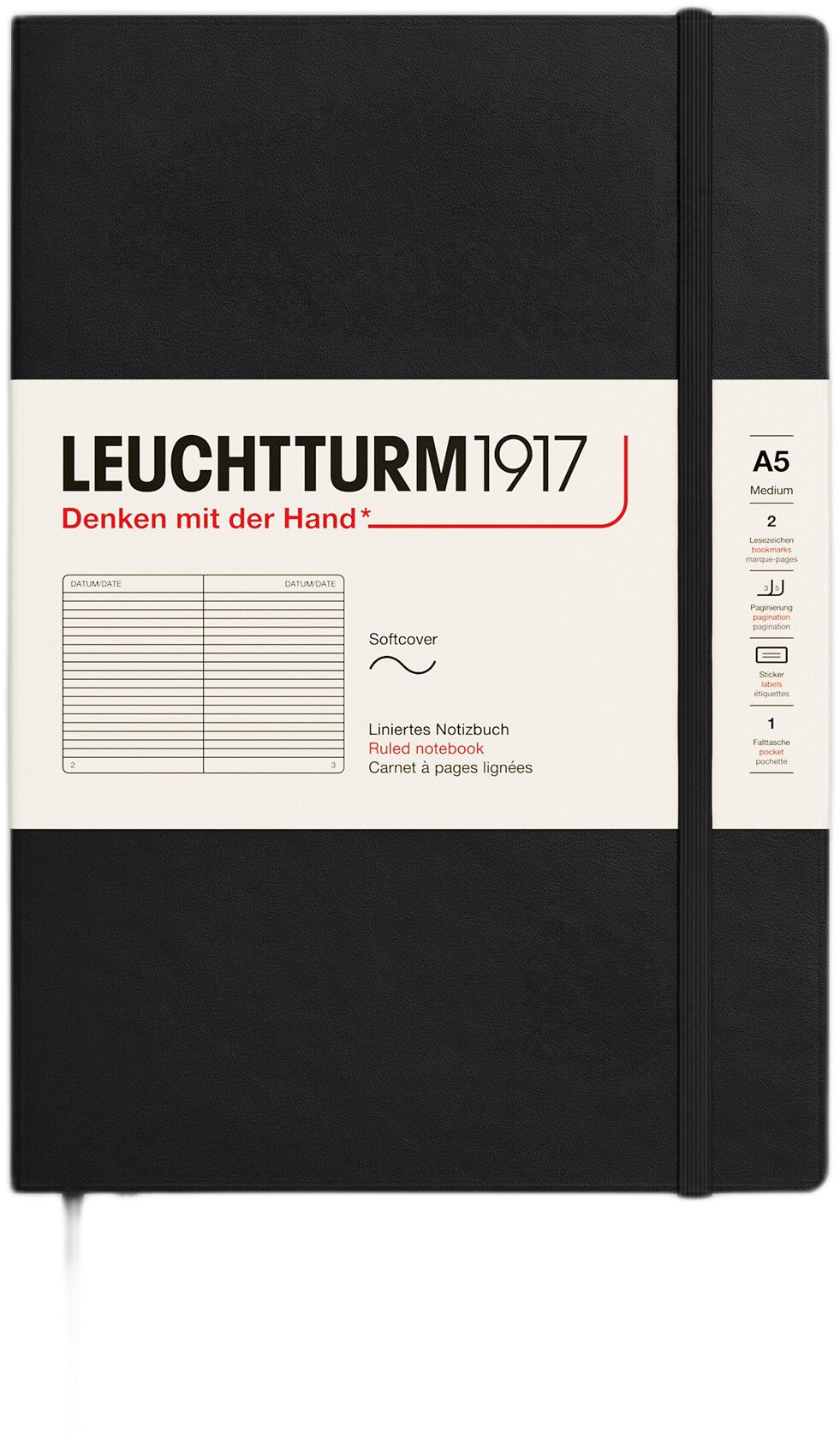 LT1917 Notesbog SC linjeret A5 Black